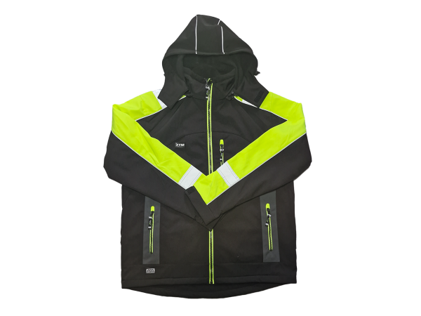 Kurtka XTM SoftShell Woodoodporna ocieplana kaptur Czarno-Żółta