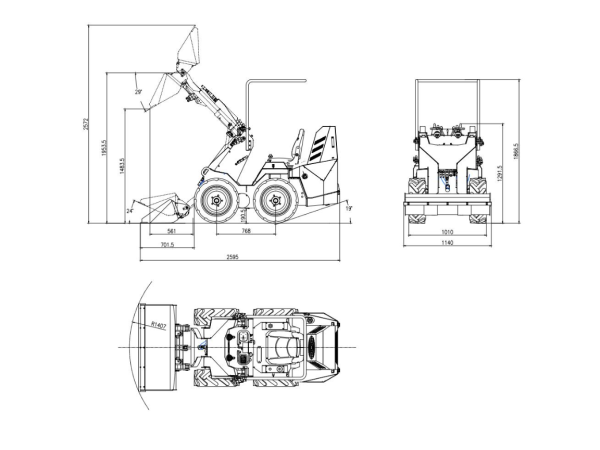 Mini skid steer XTM X480S Ładowarka burtowa